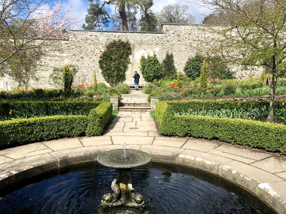 fountain at Bodnant Garden