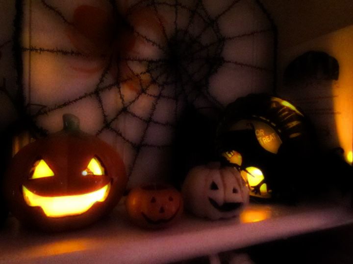 lit Jack O Lanterns