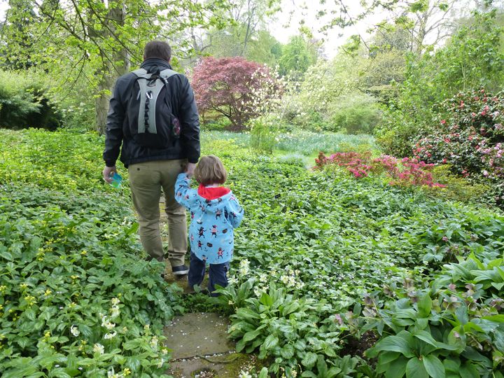 walking on the garden trail