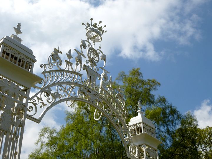 ornate white gates