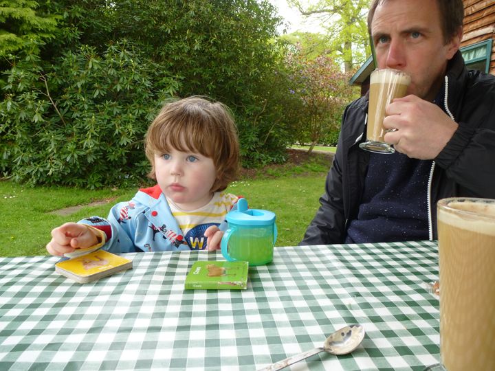  enjoying a coffee and juice