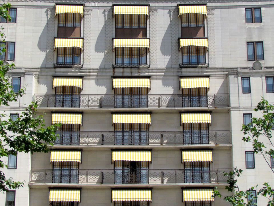 yellow hotel canopies