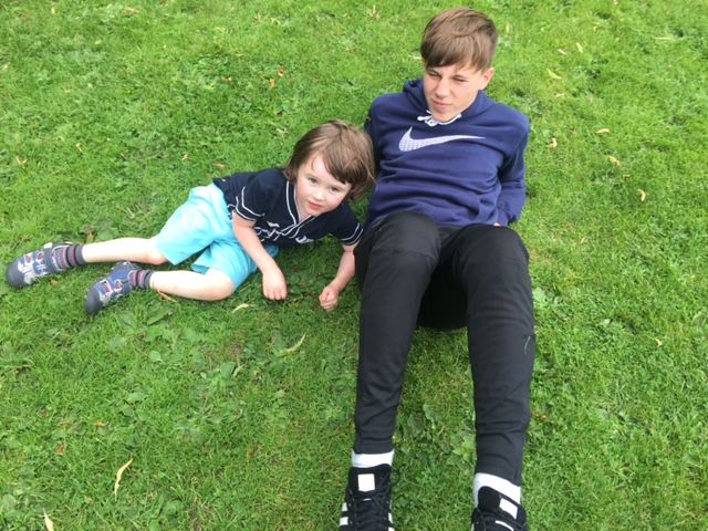 sat in the park