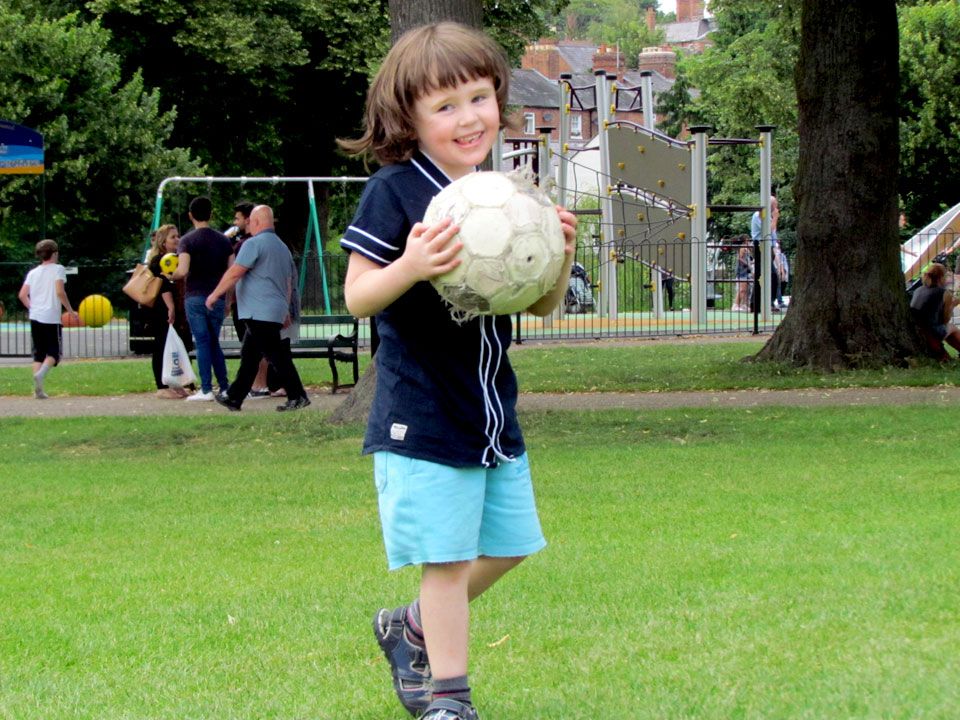 playing ball in the park