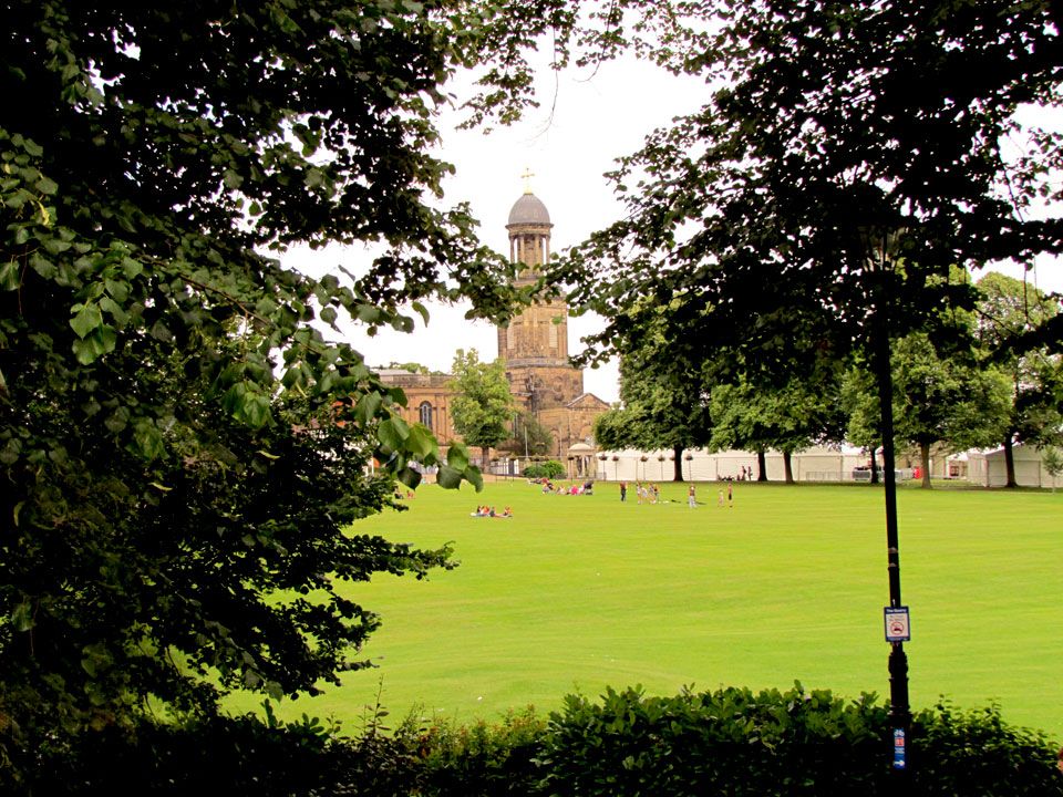 view of St Chad's church Shrewsbury