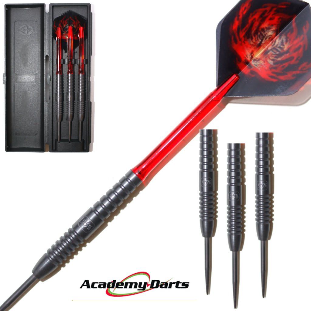 DARTS 24G BLACK TIGERS 95 ENGRAVED TUNGSTEN DART SET eBay