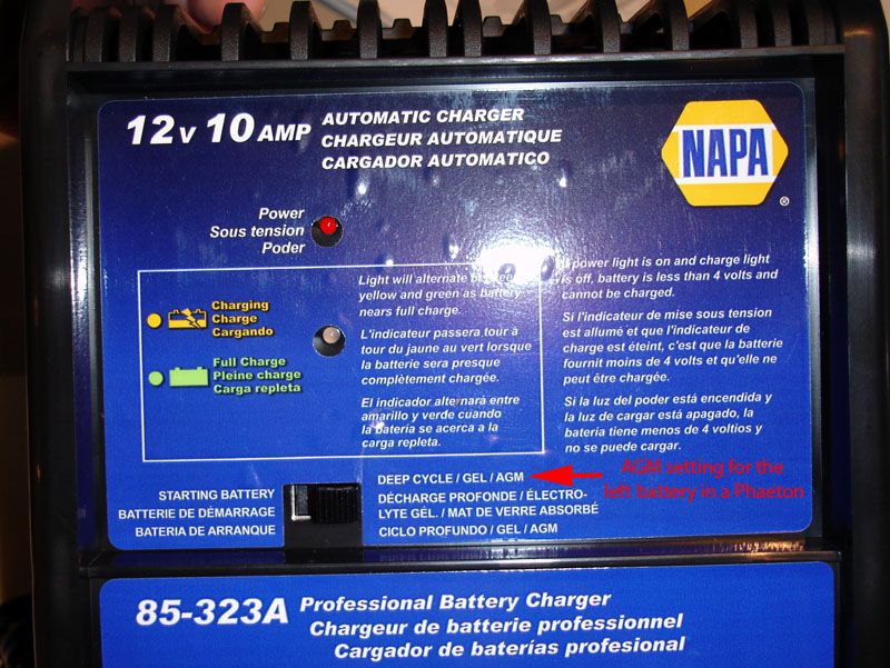 NAPA Battery Maintainer for a Phaeton (Includes TB 000311, 27?04?01