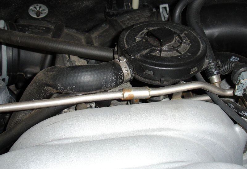 Loss of engine oil (leak while driving) V8 engine, frozen crankcase breather