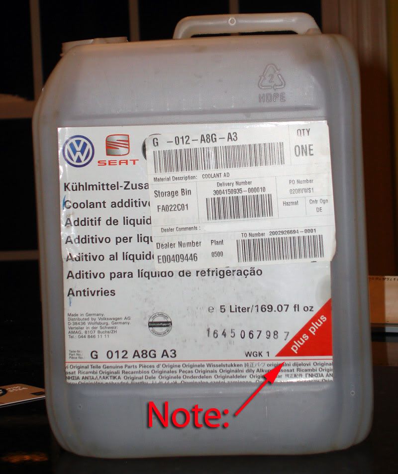 W12 Coolant Specification Question (G12, or G12 Plus Plus?) VW Vortex Volkswagen Forum