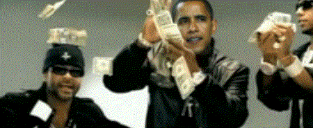 Obama fanning money photo: Rich Obama 33z33pi.gif