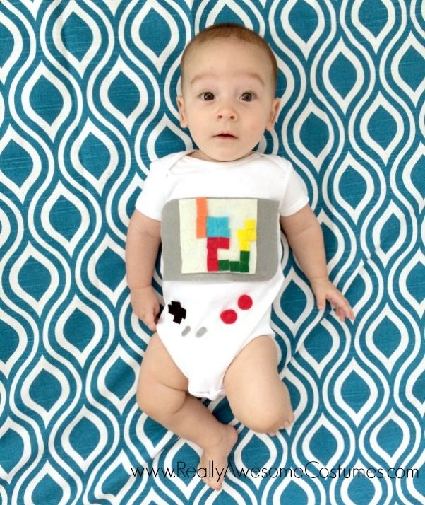 Creative Halloween costumes for baby: Tetris Game Boy onesie at Really Awesome Costumes