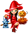 witch gif photo: Halloween witch animated doll girl pixel broomstick gif animation hallo4.gif