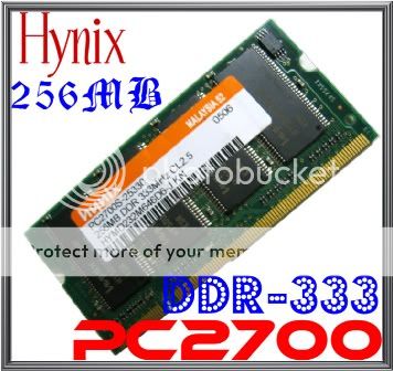 256MB Hynix Acer Dell PC2700 DDR 333 Laptop Memory RAM  