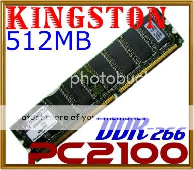 512MB Kingston Dell HP PC2100 DDR266 Desktop Memory RAM  