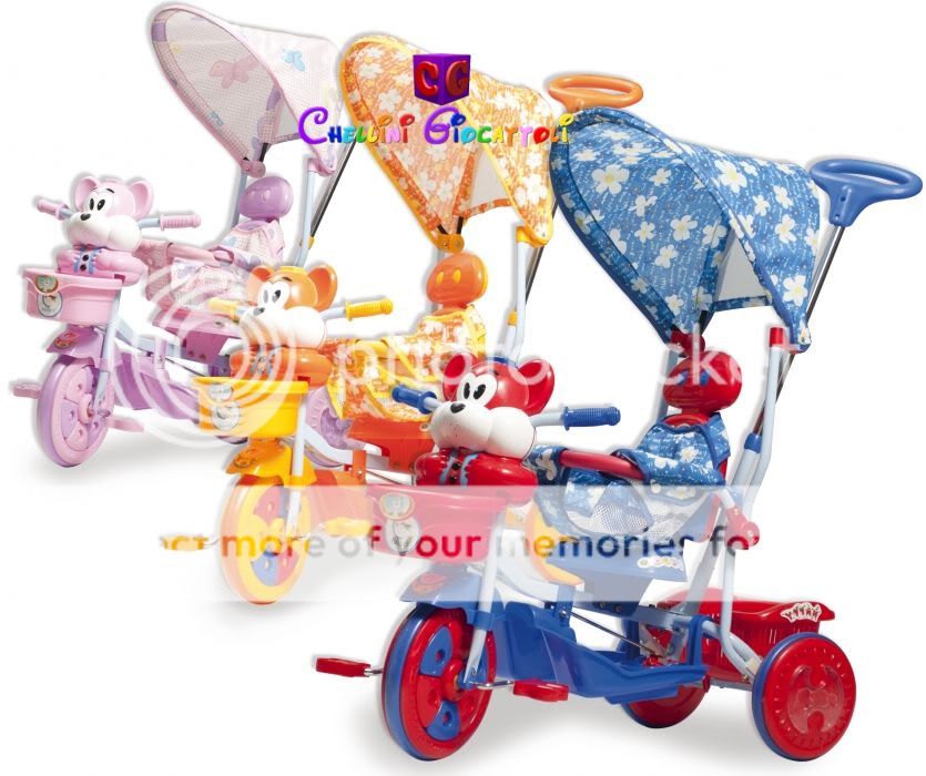 TRICICLO ORSETTO BERN ROSSO O ROSA TRICCO TRUCK PER BAMBINI ORIGINALE