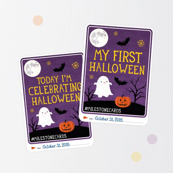 Free printable Halloween photo cards from Milestone Cards
