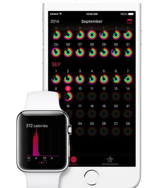 Sync the Apple Watch to your iPhone for an ongoing log of fitness goals and achievements