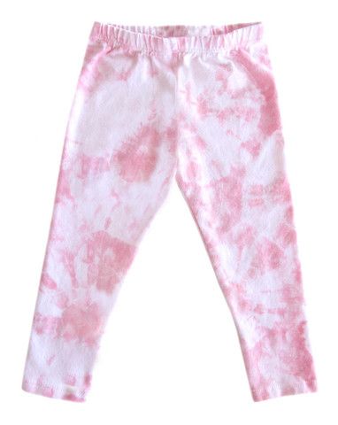 Cute pink handmade Chaboukie Shibori Tie-Dye leggings for babies and kids