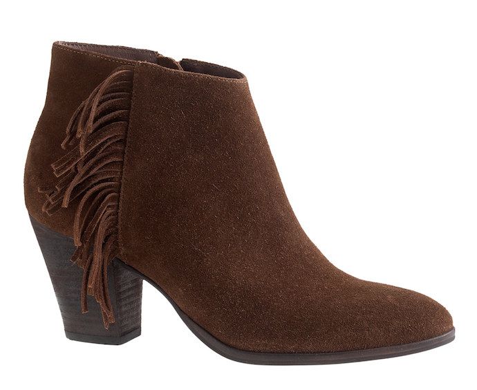 Navajo-inspired accessories for fall fashion | Laine suede fringe boots at J. Crew