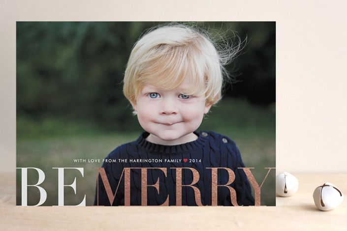 Foil pressed holiday cards at Minted: Big and Merry by Carrie Oneal