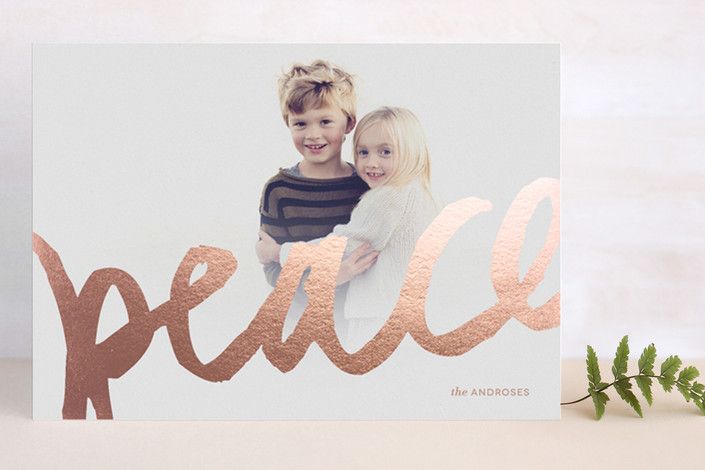 Foil pressed holiday cards at Minted: Brushed Gold by Kelli Hall