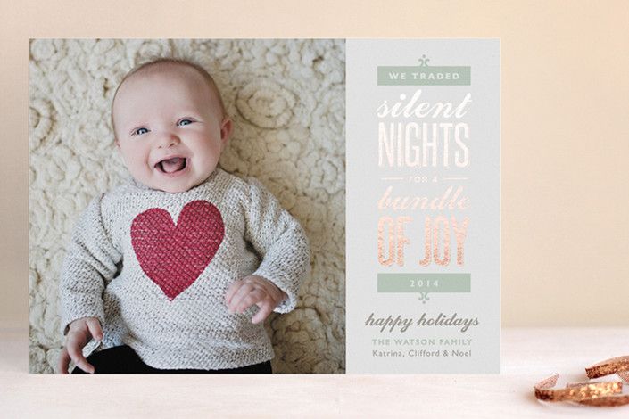 Foil pressed holiday cards at Minted: Silent-less Nights by Carolyn Maclaren