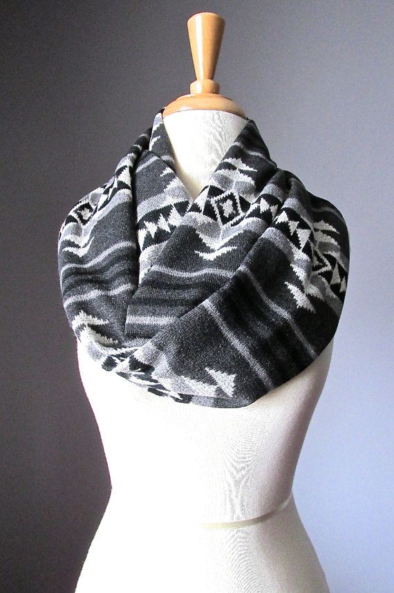 Cool Mom Picks' favorite Navajo-inspired trends for fall fashion | Grey Navajo-inspired scarf at Scarf Obsession