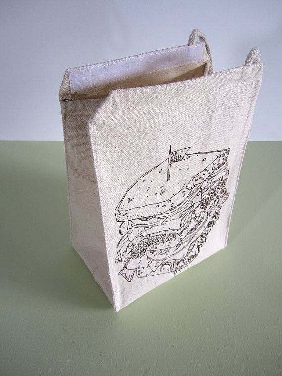 Reusable lunch bag with Sandwich design at Oh Little Rabbit