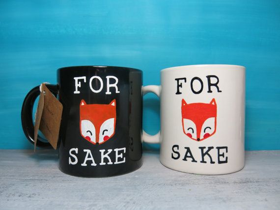 Funny coffee mugs: For Fox Sake mug by Coralbel