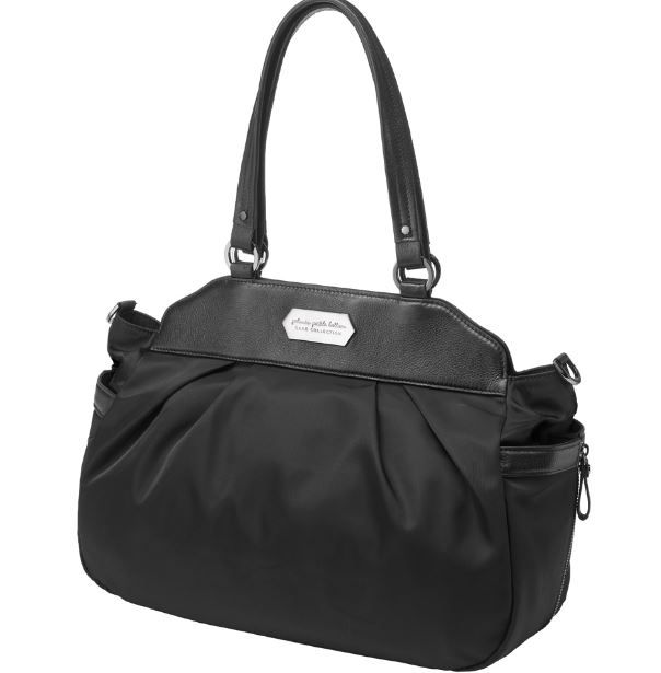 Petunia Pickle Bottom Cake Collection: Skyline Satchel diaper bag in black nylon