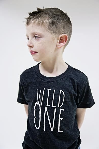Fun kids t-shirt: Wild One modern kids t-shirts from Three Little Numbers