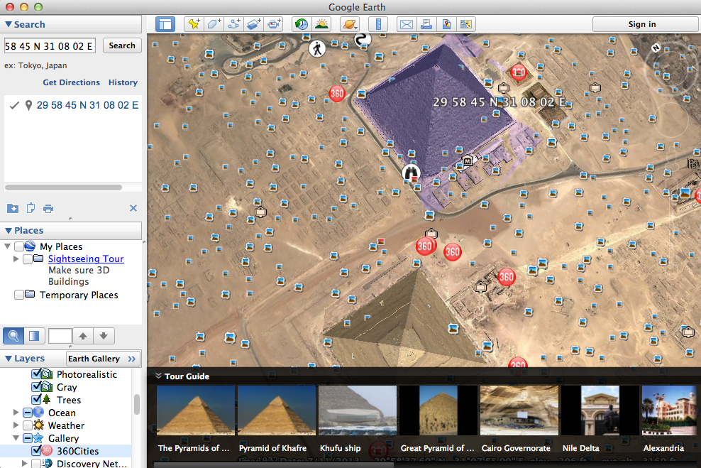 Google Earth - Pyramids view