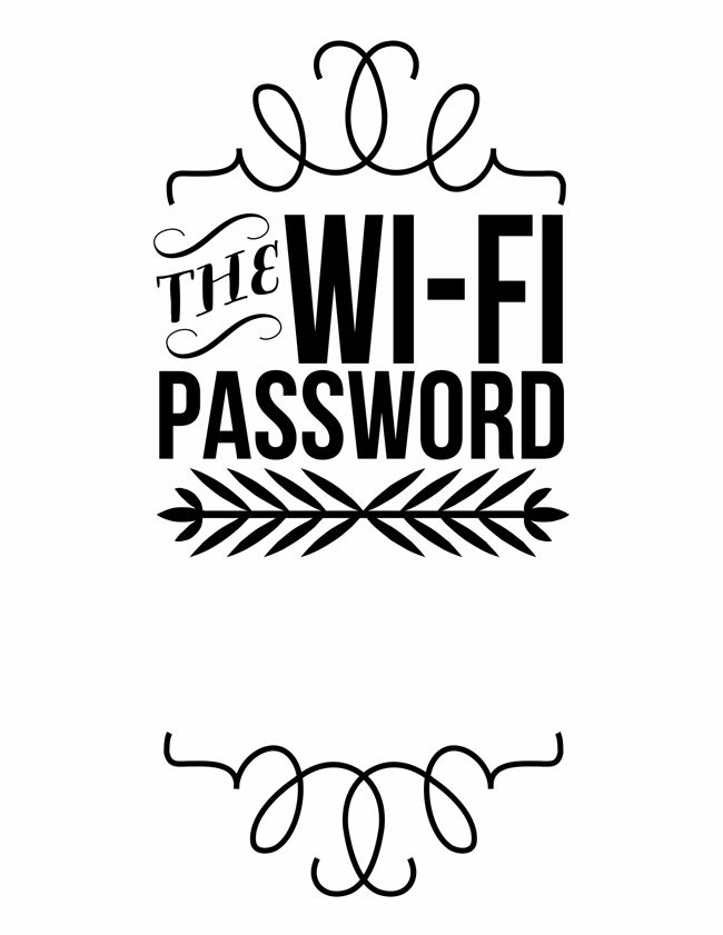 Download Cool printable WiFi password signs and display ideas ...