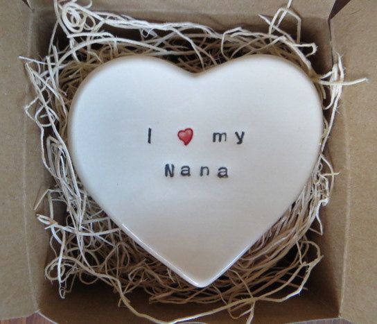 Mother's Day gifts for Grandma: I love my nana trinket dish from Momology Pottery