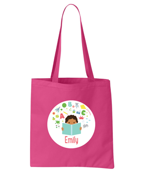 Sarah and Abraham library tote in pink