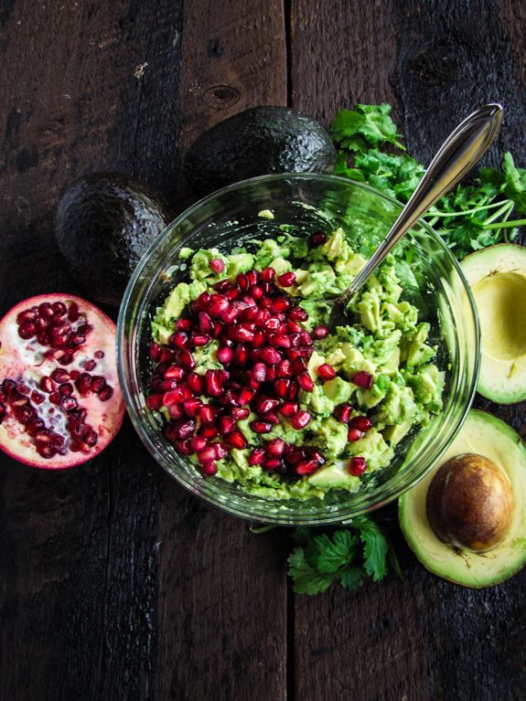 Superfruits for school lunch: Mango Pomegranate Guacamole at A Cup of Jo