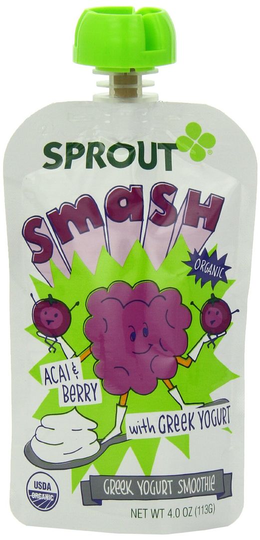 Superfruits for school lunch: Sprout Acai Berry Greek Yogurt squeeze pouch