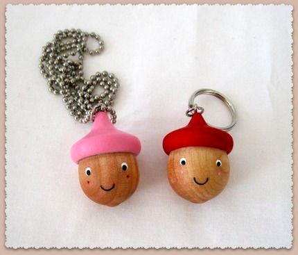 Fun acorn zipper pull by Knotting Wood