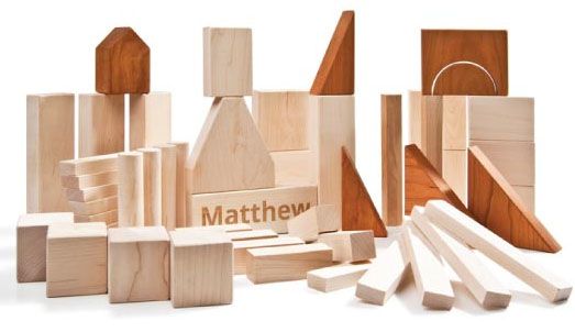 Best gifts for a two year old: Personalized wooden blocks by Larsen Toy Lab