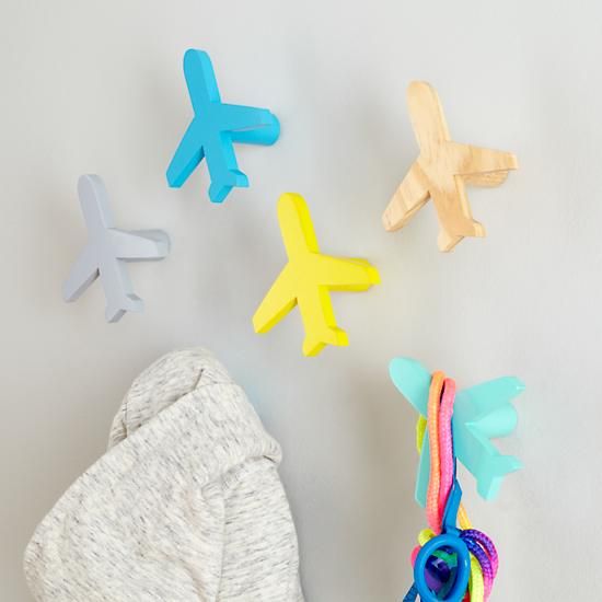 Cool wall hooks for kids: Kids' Hooks: Land of Nod airplane hooks