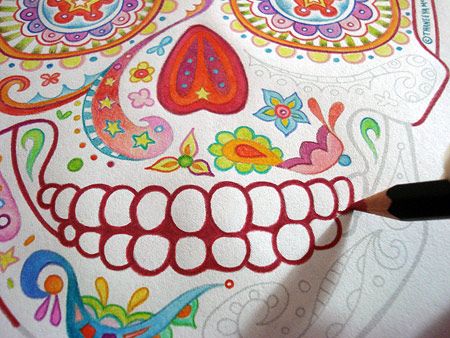 Sugar skull coloring pages printable coloring book by thaneeya