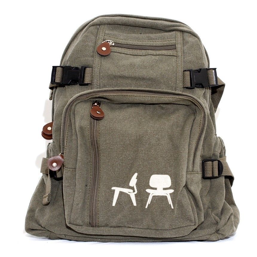 Eames chairs canvas backpack at Medium Control Etsy Shop