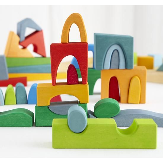Best gifts for a 2 year old: colorful blocks from Grimms