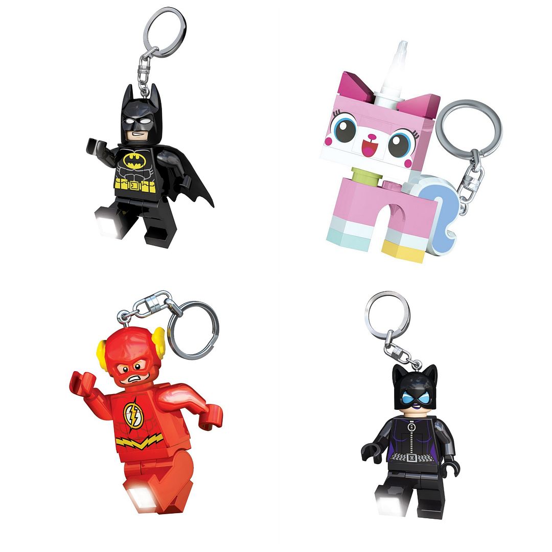 LEGO keychains/flashlights can work as zipper pulls for kids