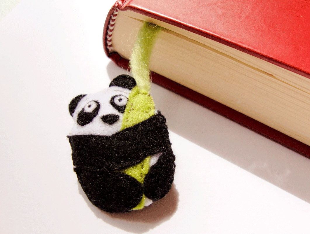 Panda school supplies: Panda Bookmark at Inspirational Gecko Etsy shop