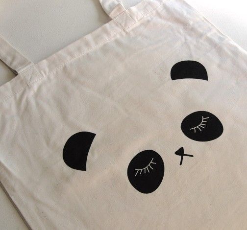 Panda school supplies: Panda tote bag at Em and Sprout Etsy shop