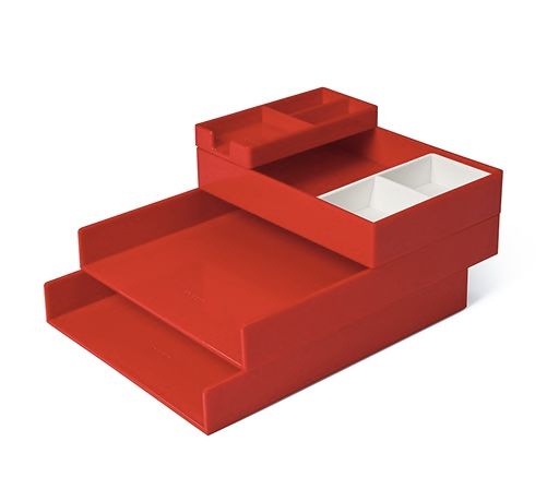 color coordinated desk accessories: Red desk set - Poppin