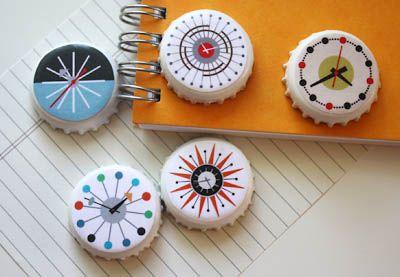 Coolest crafts for Back to School 2014: DIY mid century clock magnets at How About Orange