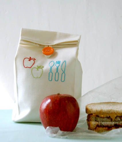 Coolest crafts for Back to School 2014: Back to school lunch bag at The Purl Bee