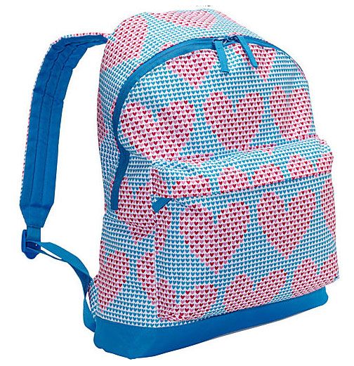 coolest preschool backpacks and bags: Heart pixels backpack by Agatha Ruiz de la Prada